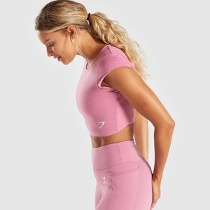 Gymshark Dreamy Dusty Pink Crop Top and Shorts